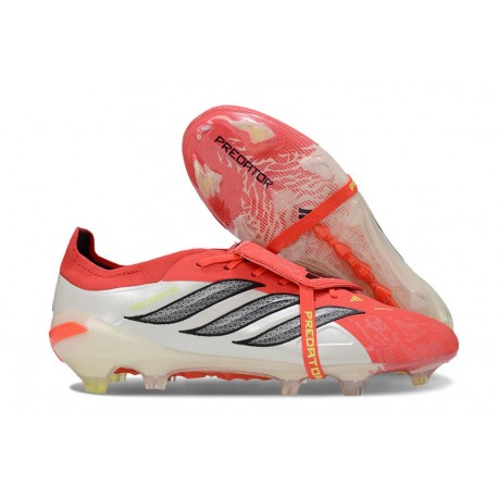 adidas Predator 26 Elite Fold-over Tongue FG Rojo Lúcido Negro Ftwr Blanco