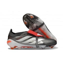 adidas Predator 26 Elite Fold-over Tongue FG Hierro Met. Ftwr Blanco Rojo Lúcido