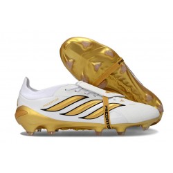 adidas Predator 26 Elite Fold-over Tongue FG Blanco Dorado