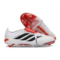 adidas Predator 26 Elite Fold-over Tongue FG Blanco Rojo Negro