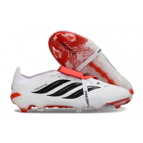 adidas Predator 26 Elite Fold-over Tongue FG Blanco Rojo Negro