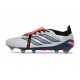 adidas Predator 26 Elite Fold-over Tongue FG Gris Blanco Rojo