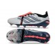 adidas Predator 26 Elite Fold-over Tongue FG Gris Blanco Rojo
