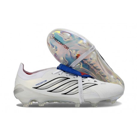 adidas Predator 26 Elite Fold-over Tongue FG Blanco Plateada Azul