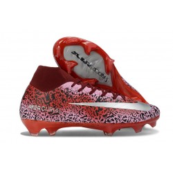 Nike Air Zoom Mercurial Superfly X Elite FG Safari Rojo Plateado