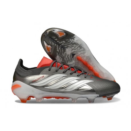 Zapatos adidas Predator 26 Elite FG Hierro Met. Ftwr Blanco Rojo Lúcido