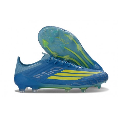 Adidas F50 Elite FG X MESSI Azul Royal Amarillo Solar Semi Azul Burst