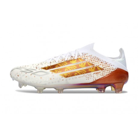 Bota de Fútbol Adidas F50 Elite FG Blanco Dorada