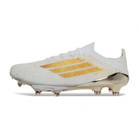 Bota de Futbol Adidas F50+ FG Blanco Dorado