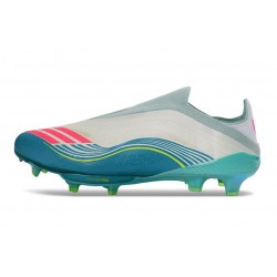 Bota y Zapatilla de Fútbol Adidas F50+ LL FG X Messi Ftwr Blanco Rosa Lúcido Flash Agua