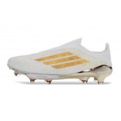 Bota y Zapatilla de Fútbol Adidas F50+ LL FG Blanco Dorado