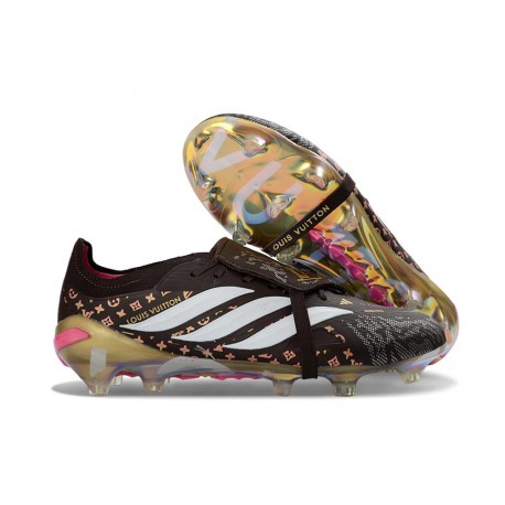 adidas Predator 26 Elite Fold-over Tongue FG Negro Blanco Dorado