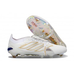adidas Predator 26 Elite Fold-over Tongue FG Blanco Dorado