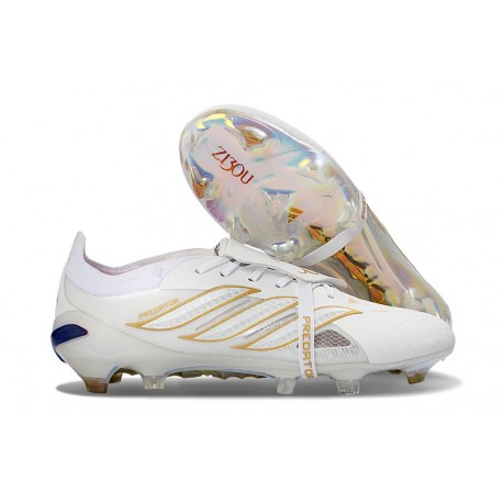 adidas Predator 26 Elite Fold-over Tongue FG Blanco Dorado