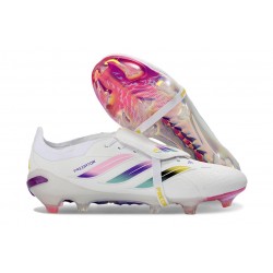 adidas Predator 26 Elite Fold-over Tongue FG Blanco Rosa