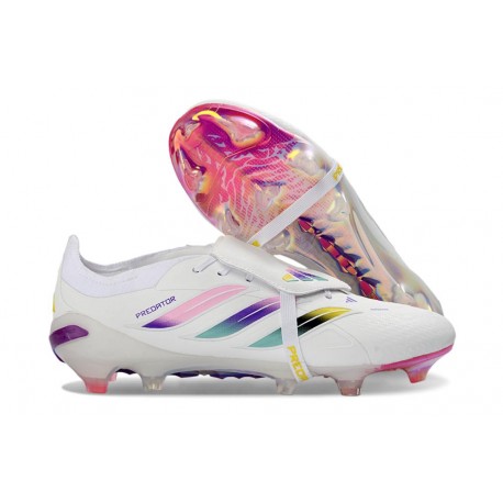adidas Predator 26 Elite Fold-over Tongue FG Blanco Rosa