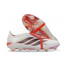 adidas Predator 26 Elite Fold-over Tongue FG Blanco Rojo Negro