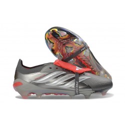 adidas Predator 26 Elite Fold-over Tongue FG Hierro Met. Ftwr Blanco Rojo Lúcido