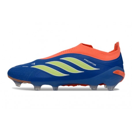Zapatos de Fútbol adidas Predator Elite Sin Cordones FG Azul Verde Naranja