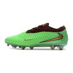 Zapatillas de Fútbol Nike Phantom 6 Low Elite FG Verde Dorado