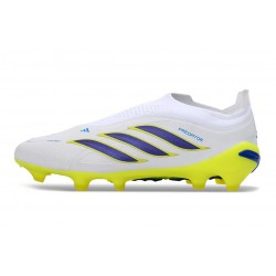 Zapatos de Fútbol adidas Predator Elite Sin Cordones FG Blanco Amarillo Azul