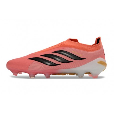 Zapatos de Fútbol adidas Predator Elite Sin Cordones FG Rosa Negro