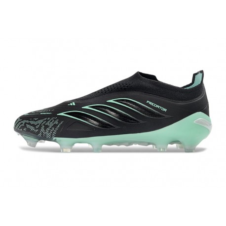 Zapatos de Fútbol adidas Predator Elite Sin Cordones FG Negro Verde