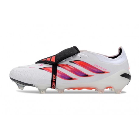 adidas Predator 26 Elite Fold-over Tongue FG Blanco Rojo Negro