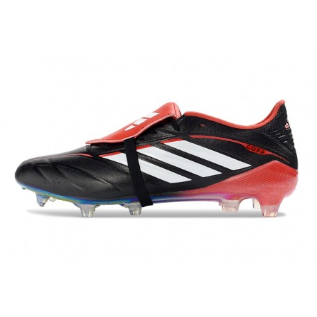 Tacos de Futbol adidas Predator Elite Tongue FG Negro Blanco Rojo