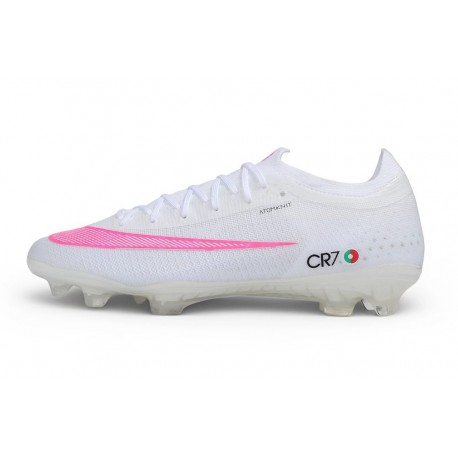 Zapatillas de Fútbol Nike Mercurial Vapor XVII Elite FG CR7 Blanco Rosa