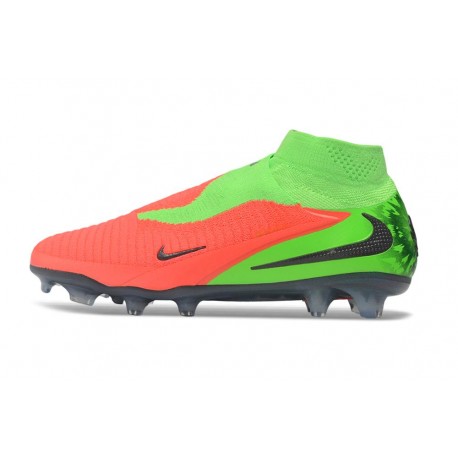 Zapatos Nike Phantom 6 High Elite Fg Hot Punch Negro Verde Strike