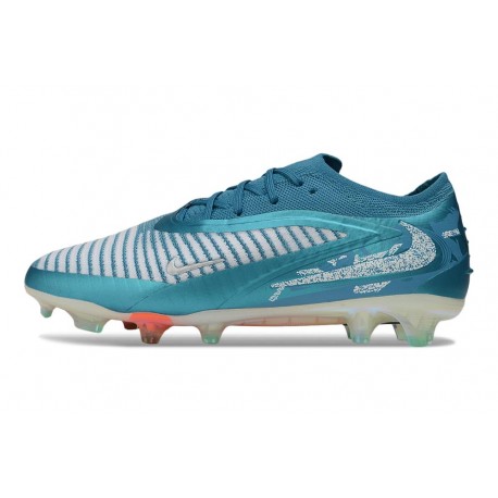 Bota de Futbol Nike Phantom 6 Low Elite FG Azul turquesa Blanco