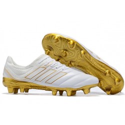 adidas Copa 19.1 FG Zapatos de Fútbol Blanco Oro