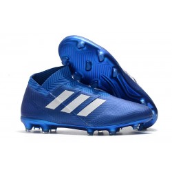 Adidas Nemeziz 18+ FG Botas de Fútbol - Azul Blanco