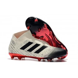 Adidas Nemeziz 18+ FG Botas de Fútbol - Blanco Negro Rojo