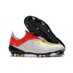 Zapatillas de Fútbol adidas X 18+ FG Blanco Oro Rojo