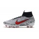 Neymar Bota Nike Mercurial Superfly 6 Elite AG Pro Blanco Negro Rojo