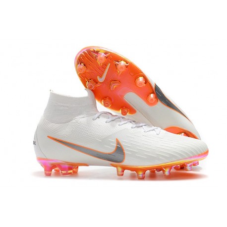 Bota Nike Mercurial Superfly 6 Elite AG Pro Blanco Naranja