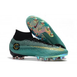 Cristiano Ronaldo Bota Nike Mercurial Superfly 6 Elite AG Pro Azul Oro