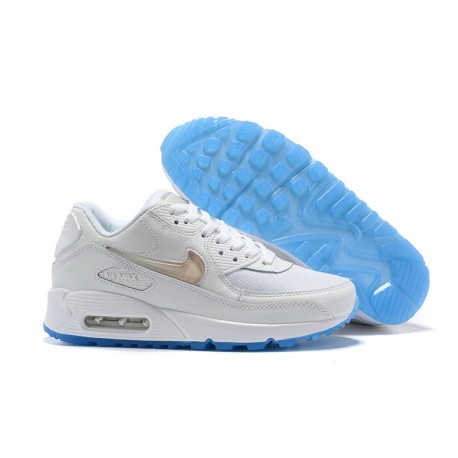 Nike Zapatos Air Max 90 Blanco Oro Azul