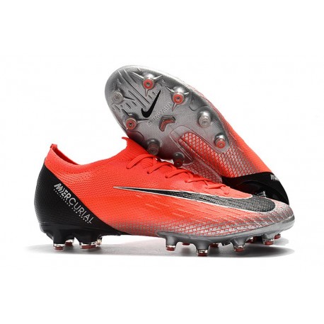 Nike Botas Mercurial Vapor 12 Elite AG-PRO Rojo Negro Plata