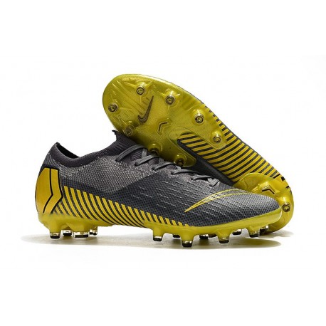 Nike Botas Mercurial Vapor 12 Elite AG-PRO Gris Amarillo