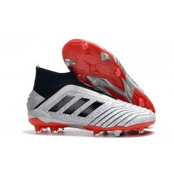 Botas adidas Predator 19+ FG para Adultos - Plata Negro Rojo