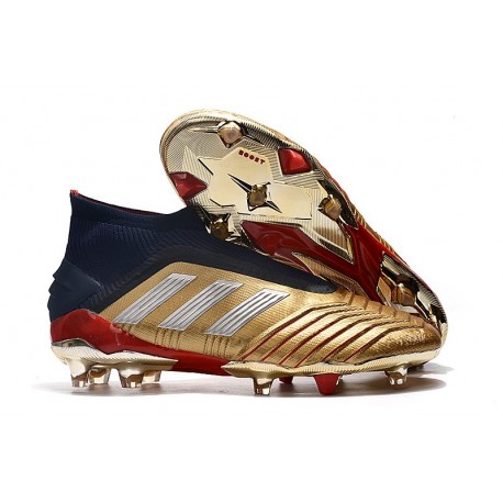 Botas adidas Predator 19+ FG para Adultos - Oro Plata Rojo