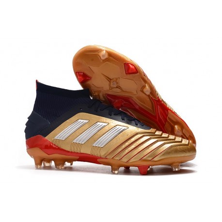 Zapatillas de Futbol adidas Predator 19.1 FG - Oro Rojo Plata