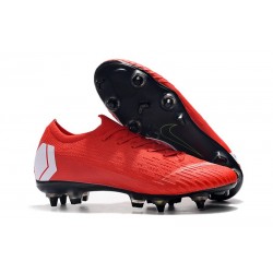 Nike Mercurial Vapor 12 Elite SG Botas Hombre Rosso Blanco