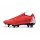 Nike Mercurial Vapor 12 Elite SG Botas Hombre Rosso Blanco