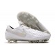 Bota de Fútbol Nike Tiempo Legend VIII Elite FG Blanco Platino Gris