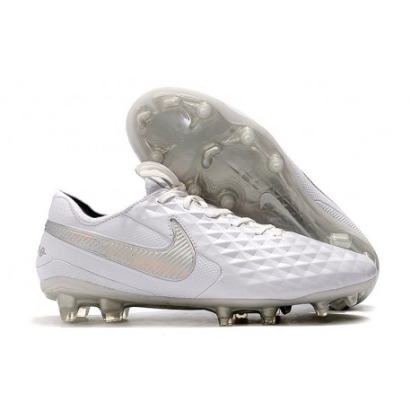 Bota de Fútbol Nike Tiempo Legend VIII Elite FG Blanco Platino Gris