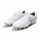 Bota de Fútbol Nike Tiempo Legend VIII Elite FG Blanco Platino Gris